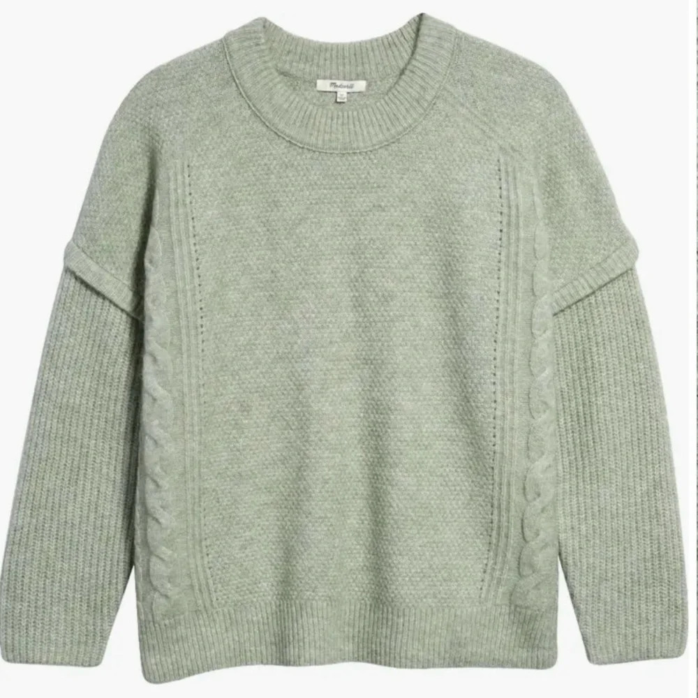 Madewell Cable Stitch Crewneck‎ Sweater size xxs